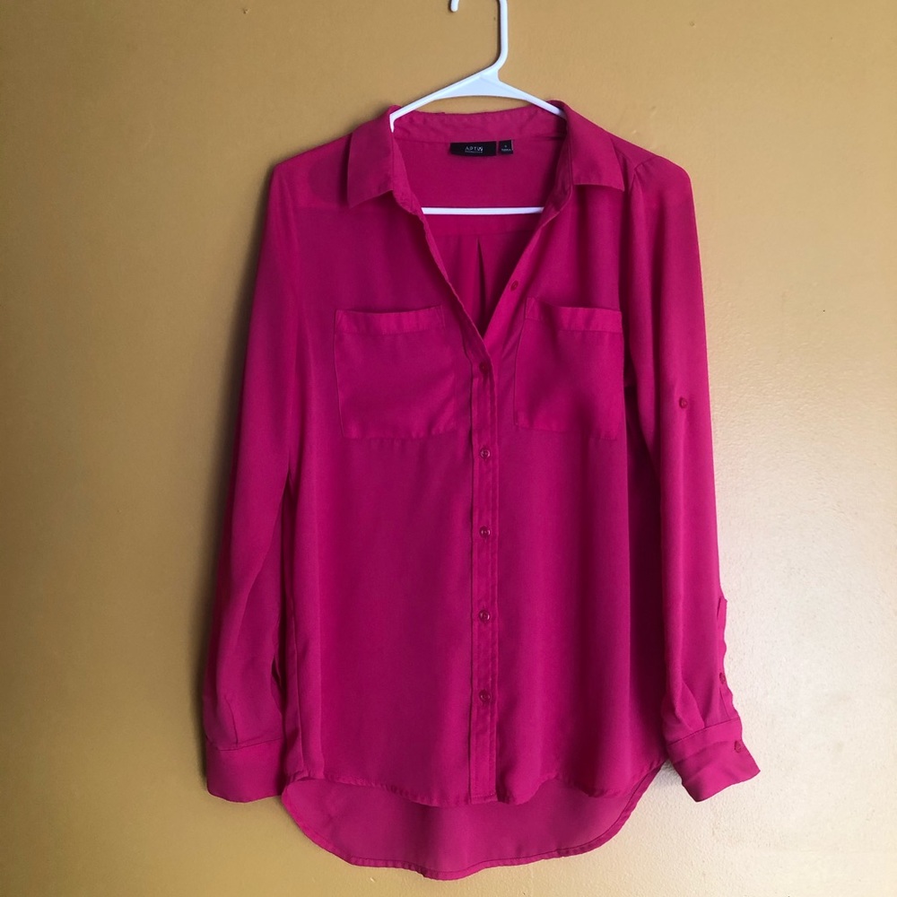 Bright Pink Apt 9 Button Down